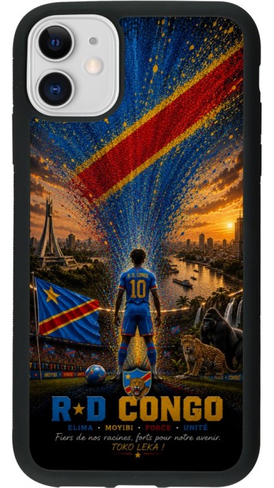 iPhone 11 Case Hülle - Silikon schwarz Fussball Demokratische Republik Kongo splash 2026