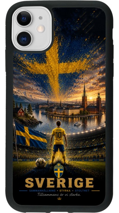 iPhone 11 Case Hülle - Silikon schwarz Fussball Schweden splash 2026