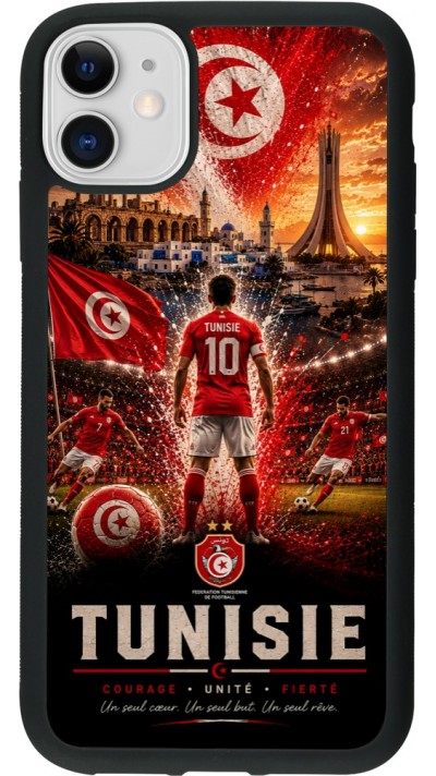 iPhone 11 Case Hülle - Silikon schwarz Fussball Tunesien splash 2026