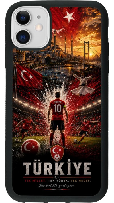 iPhone 11 Case Hülle - Silikon schwarz Fussball Türkei splash 2026