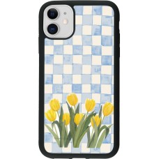 iPhone 11 Case Hülle - Silikon schwarz Blue vichy tulips 2026