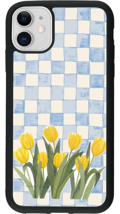 iPhone 11 Case Hülle - Silikon schwarz Blue vichy tulips 2026