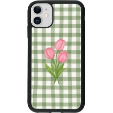 iPhone 11 Case Hülle - Silikon schwarz Green vichy tulips 2026
