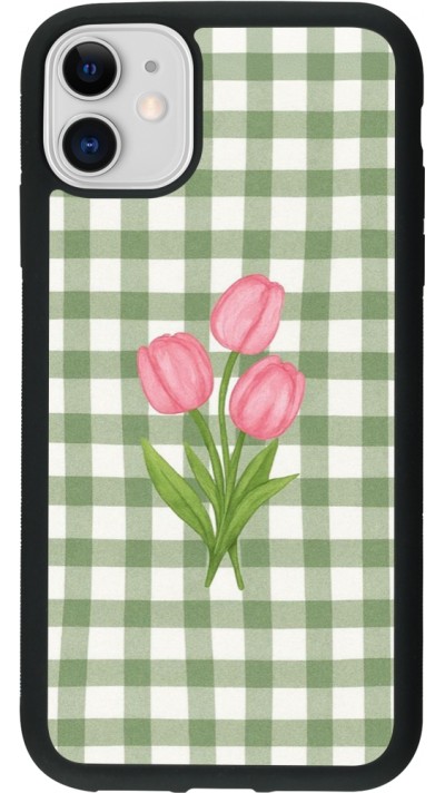 iPhone 11 Case Hülle - Silikon schwarz Green vichy tulips 2026