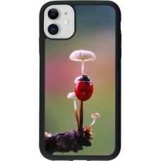 iPhone 11 Case Hülle - Silikon schwarz Ladybird on a mushroom 2026