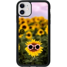 iPhone 11 Case Hülle - Silikon schwarz Sunflower with glasses 2026