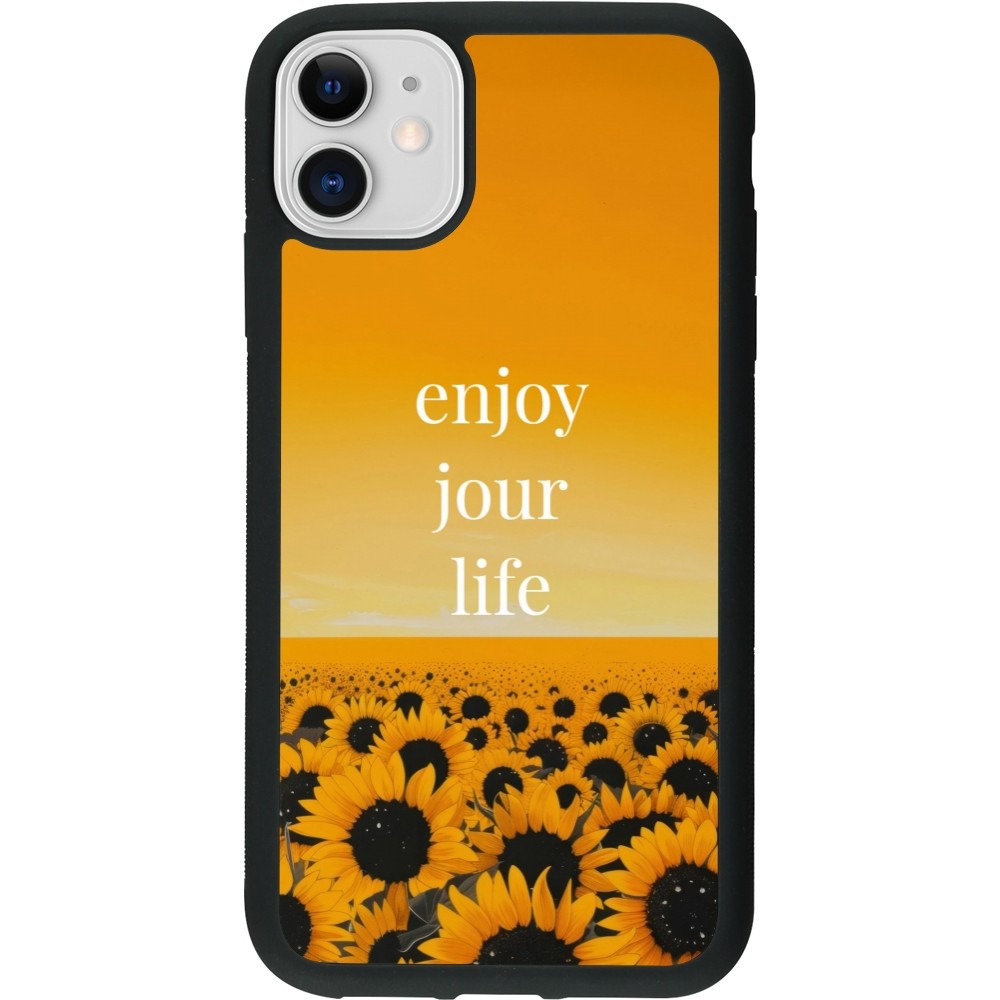 iPhone 11 Case Hülle - Silikon schwarz Summer 2025 Enjoy your life