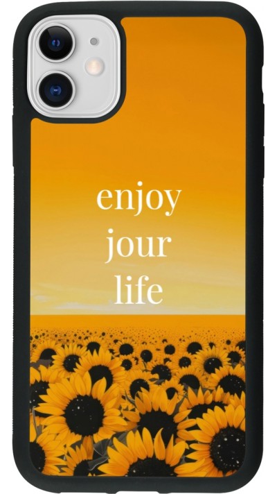 iPhone 11 Case Hülle - Silikon schwarz Summer 2025 Enjoy your life