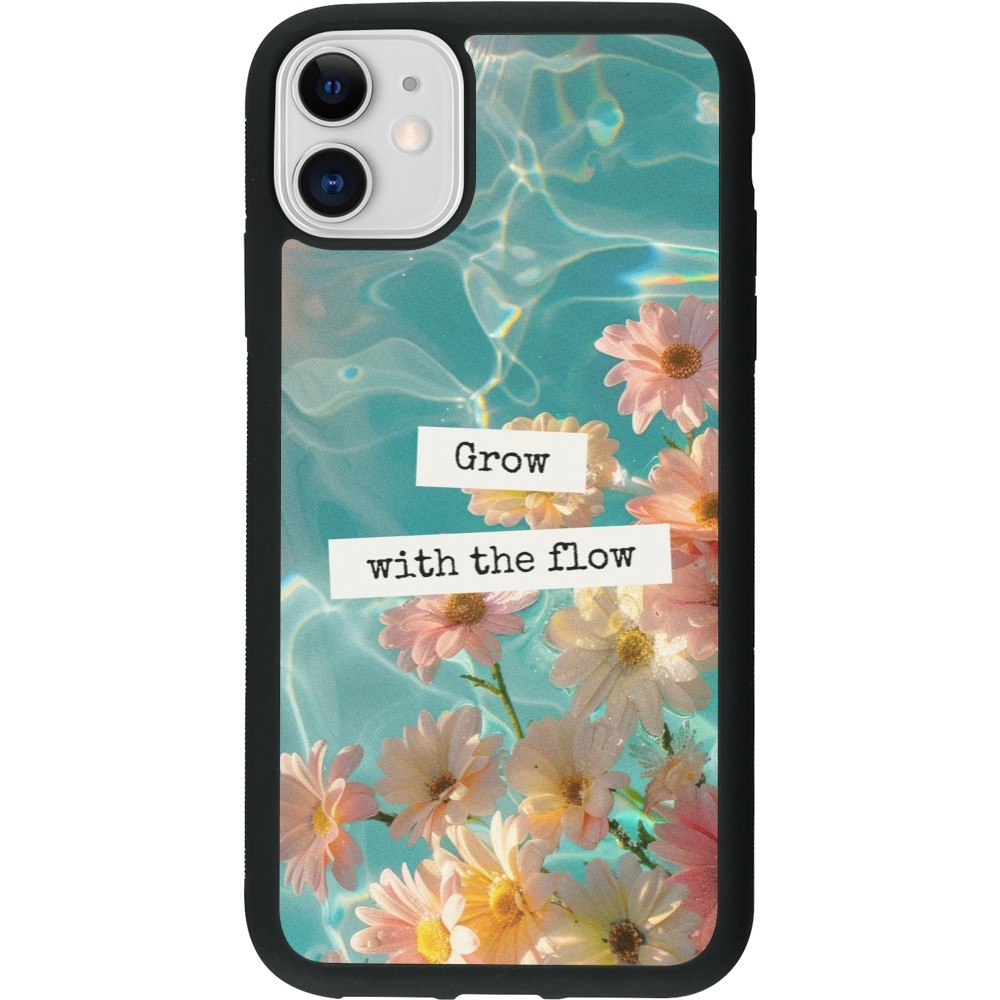 iPhone 11 Case Hülle - Silikon schwarz Summer 2025 Grow with the flow