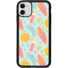 iPhone 11 Case Hülle - Silikon schwarz Summer 2025 Pattern citron