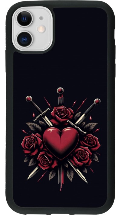iPhone 11 Case Hülle - Silikon schwarz Valentine 2024 gothic love