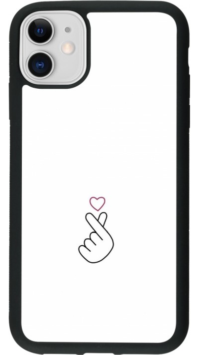 iPhone 11 Case Hülle - Silikon schwarz Valentine 2024 heart by Millennials
