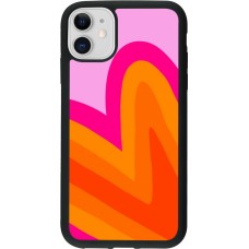 iPhone 11 Case Hülle - Silikon schwarz Valentine 2024 heart gradient