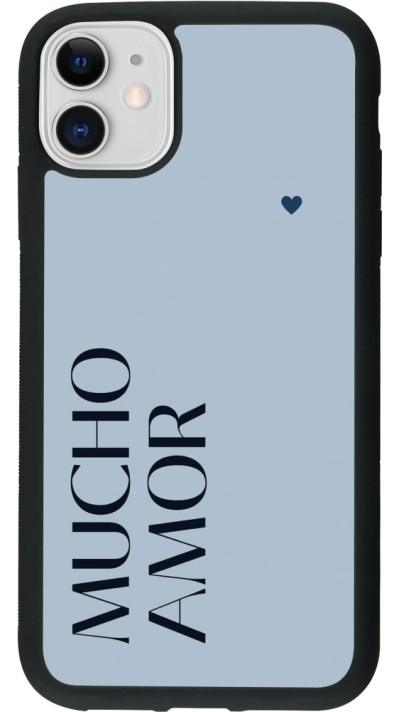 iPhone 11 Case Hülle - Silikon schwarz Valentine 2024 mucho amor azul