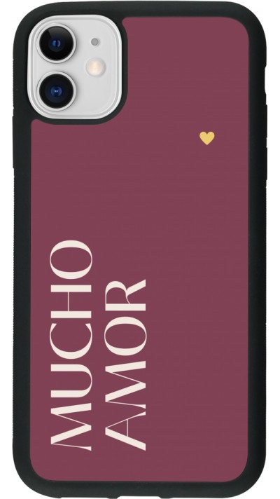 iPhone 11 Case Hülle - Silikon schwarz Valentine 2024 mucho amor rosado
