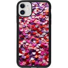 iPhone 11 Case Hülle - Silikon schwarz Valentin 2025 Konfetti