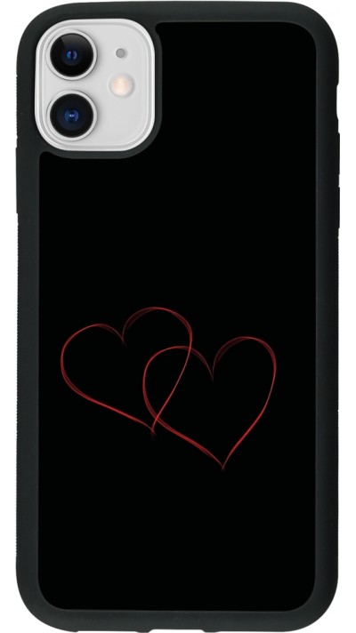 iPhone 11 Case Hülle - Silikon schwarz Valentine 2023 attached heart