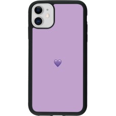 iPhone 11 Case Hülle - Silikon schwarz Valentine 2023 purpule single heart