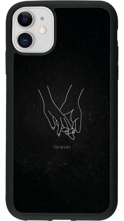 iPhone 11 Case Hülle - Silikon schwarz Valentine 2023 hands forever