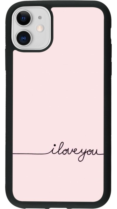 iPhone 11 Case Hülle - Silikon schwarz Valentine 2023 i love you writing