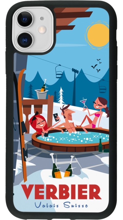 iPhone 11 Case Hülle - Silikon schwarz Verbier Mountain Jacuzzi