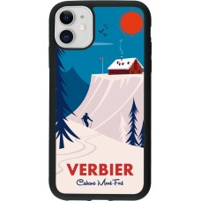 iPhone 11 Case Hülle - Silikon schwarz Verbier Cabane Mont-Fort