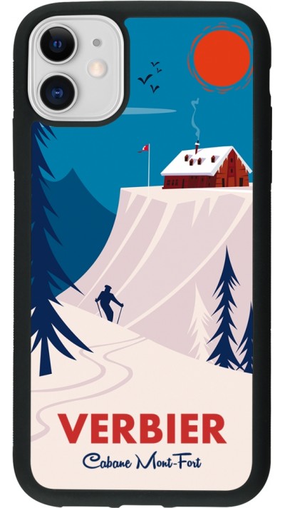 iPhone 11 Case Hülle - Silikon schwarz Verbier Cabane Mont-Fort