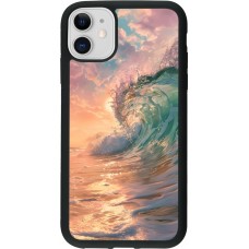iPhone 11 Case Hülle - Silikon schwarz Wave Sunset