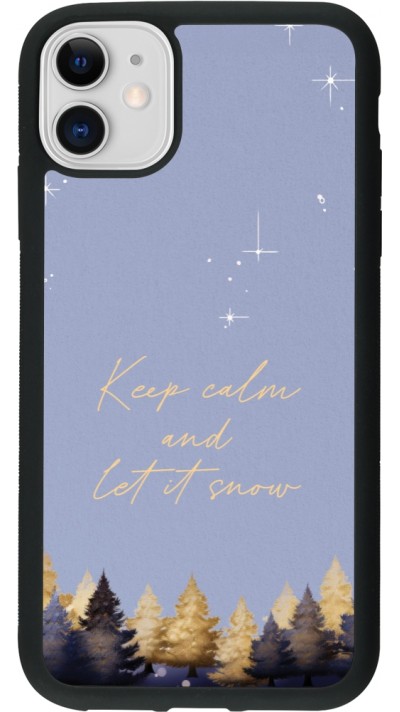 iPhone 11 Case Hülle - Silikon schwarz Winter 25 Winter illustration of trees