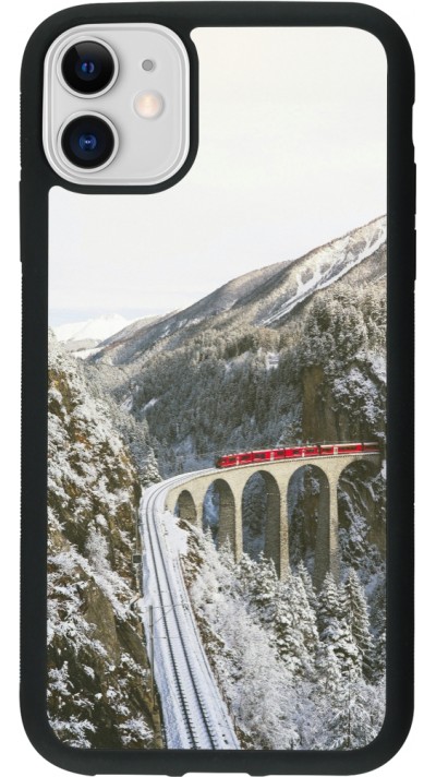 iPhone 11 Case Hülle - Silikon schwarz Winter 25 Winter polar express