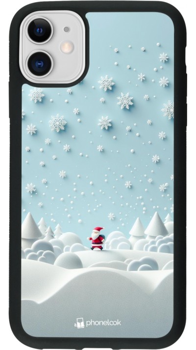 iPhone 11 Case Hülle - Silikon schwarz Weihnachten 2023 Kleiner Vater Schneeflocke