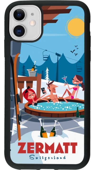 iPhone 11 Case Hülle - Silikon schwarz Zermatt Mountain Jacuzzi