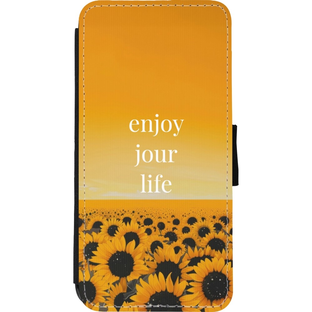 iPhone 11 Case Hülle - Wallet schwarz Summer 2025 Enjoy your life