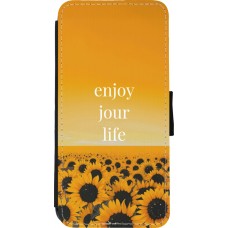 iPhone 11 Case Hülle - Wallet schwarz Summer 2025 Enjoy your life
