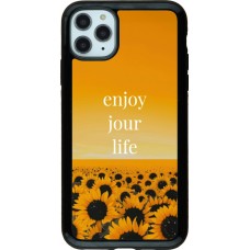 iPhone 11 Pro Max Case Hülle - Hybrid Armor schwarz Summer 2025 Enjoy your life