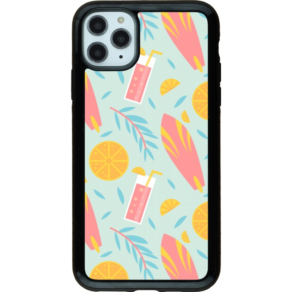 iPhone 11 Pro Max Case Hülle - Hybrid Armor schwarz Summer 2025 Pattern citron