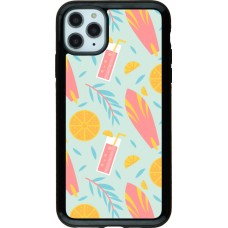 iPhone 11 Pro Max Case Hülle - Hybrid Armor schwarz Summer 2025 Pattern citron
