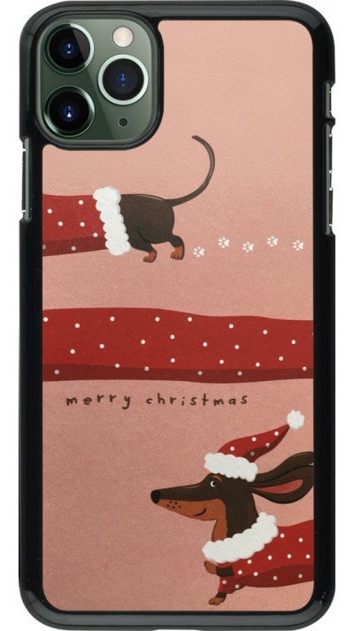 Coque iPhone 11 Pro Max - Christmas 25 Teckel Merry Xmas