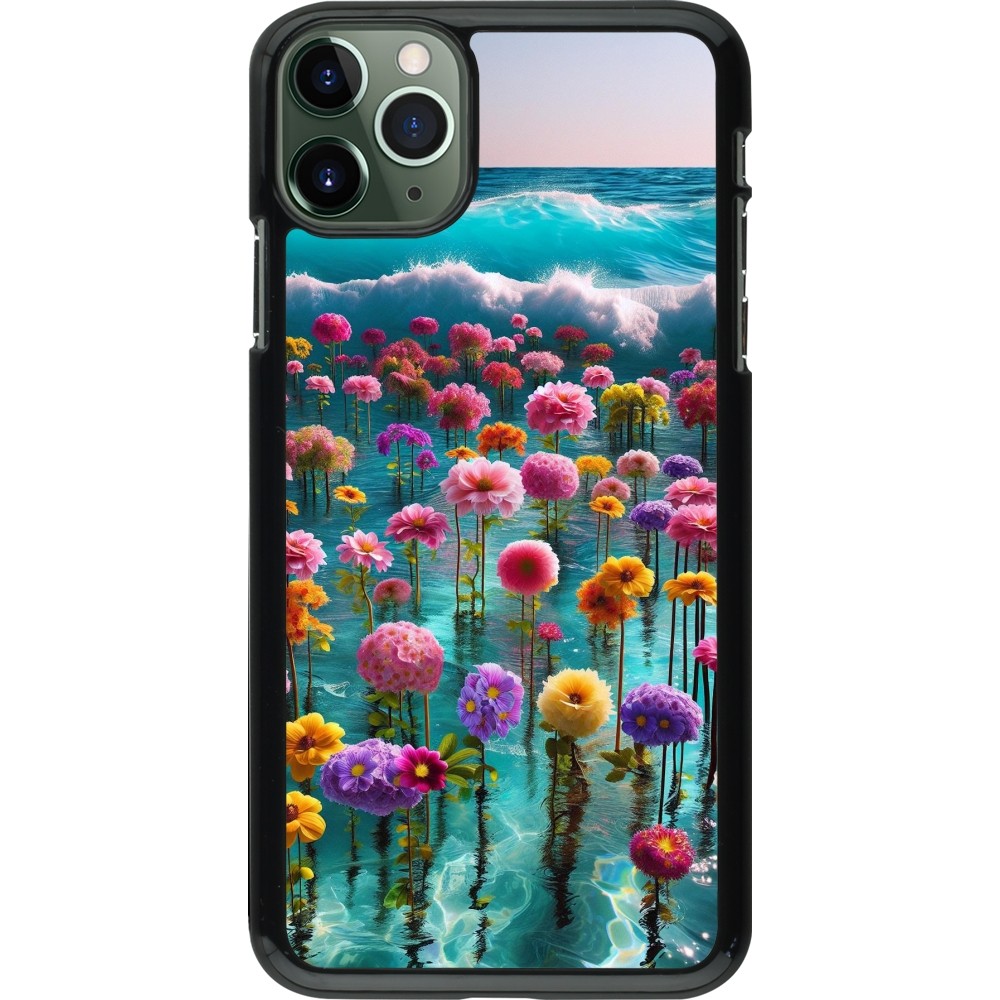 iPhone 11 Pro Max Case Hülle - Blumenmeer Wellen