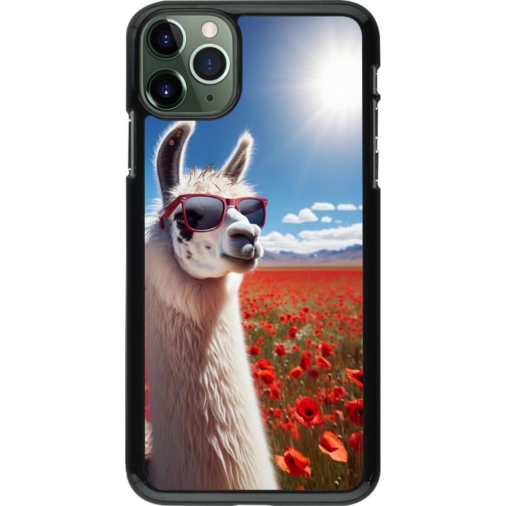 iPhone 11 Pro Max Case Hülle - Lama Chic in Mohnblume