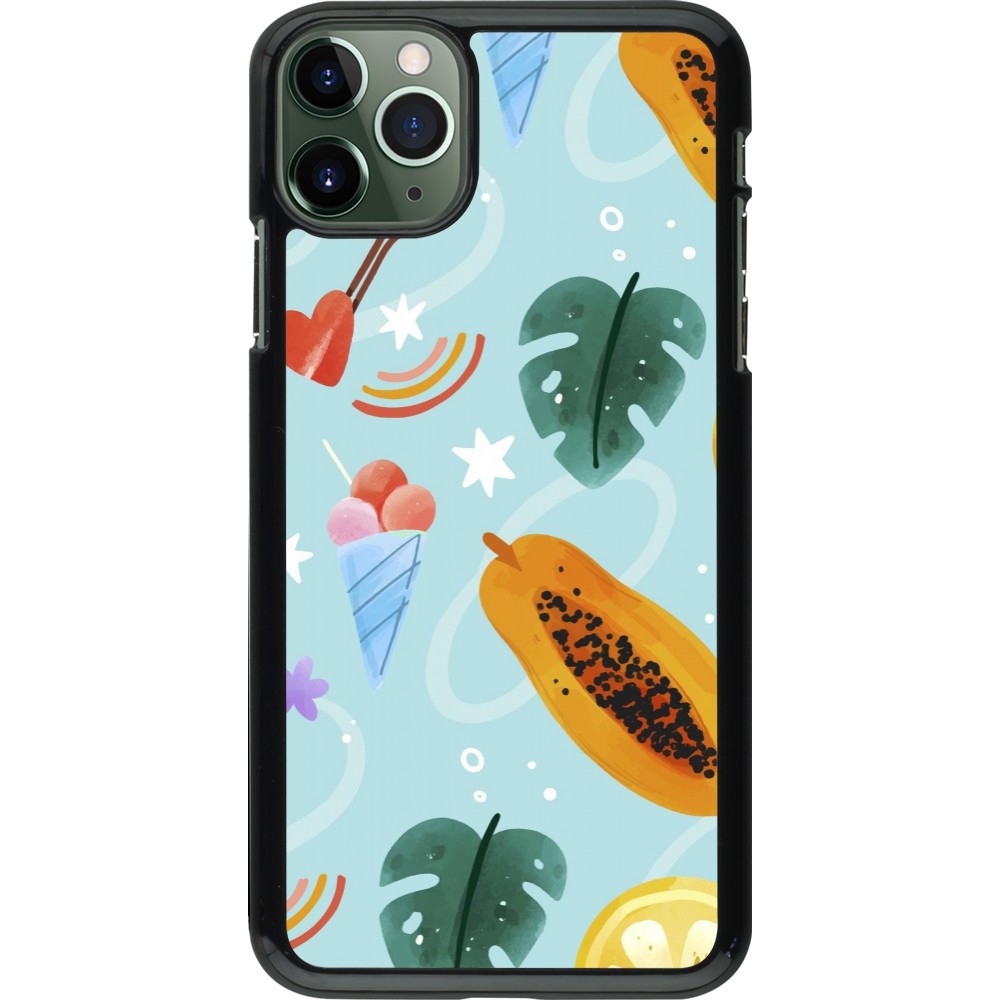 iPhone 11 Pro Max Case Hülle - Summer 2025 Pattern papaya