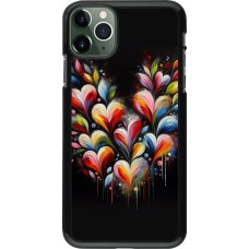 iPhone 11 Pro Max Case Hülle - Valentin 2024 Schwarzes Herz Abstrakt