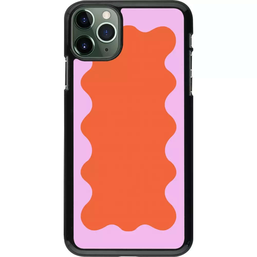 iPhone 11 Pro Max Case Hülle - Wavy Rectangle Orange Pink