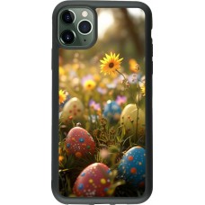 Coque iPhone 11 Pro Max - Silicone rigide noir Easter 2026 Decorated eggs