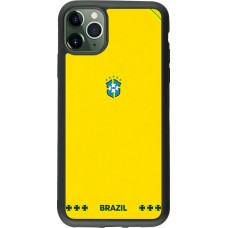 iPhone 11 Pro Max Case Hülle - Silikon schwarz Brasilien 2026 personalisierbares Fussballtrikot