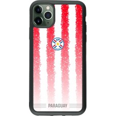 Coque iPhone 11 Pro Max - Silicone rigide noir Maillot de football Paraguay 2026 personnalisable
