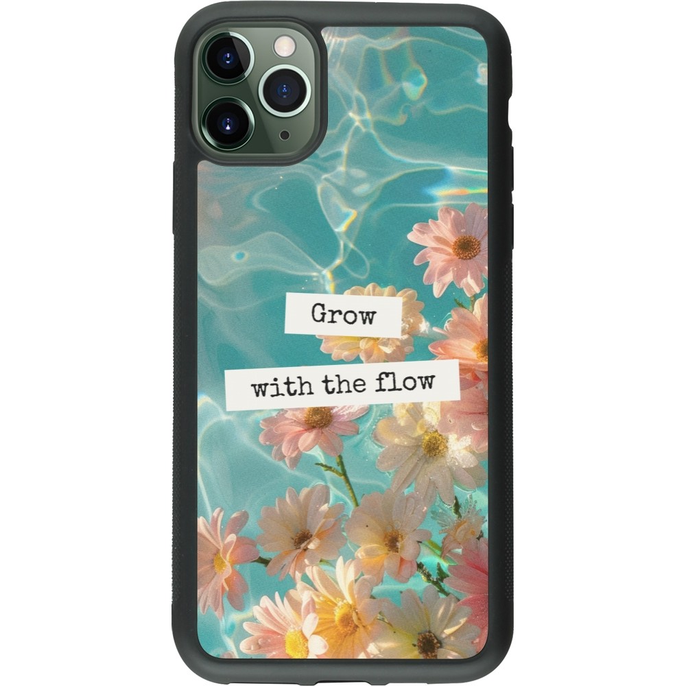 iPhone 11 Pro Max Case Hülle - Silikon schwarz Summer 2025 Grow with the flow
