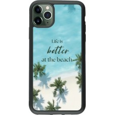 iPhone 11 Pro Max Case Hülle - Silikon schwarz Summer 2025 Life is better at the beach
