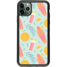 iPhone 11 Pro Max Case Hülle - Silikon schwarz Summer 2025 Pattern citron