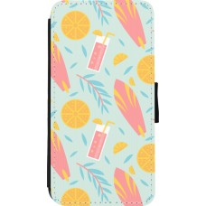 iPhone 11 Pro Max Case Hülle - Wallet schwarz Summer 2025 Pattern citron